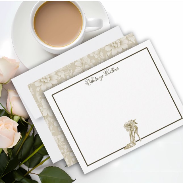 Carte De Correspondance Nom personnalisé Glam Stiletto élégant (Créateur téléchargé)