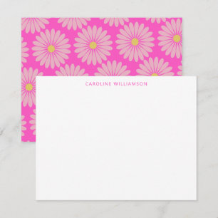Carte De Correspondance Nom personnalisé mignon de la fleur scandinave ros