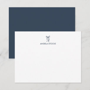 Carte De Correspondance Nom personnalisé Nœud Bleu Nuit