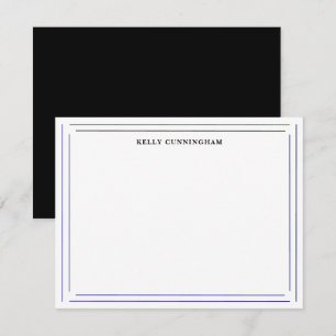 Carte De Correspondance Nom personnalisé Papier à lettres double frontière