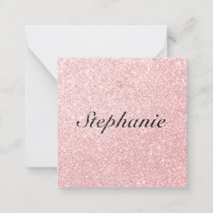 Carte De Correspondance Nom personnalisé Parties scintillant rose style ét