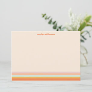 Carte De Correspondance Nom personnalisé Rayures colorées Rétro Pastel