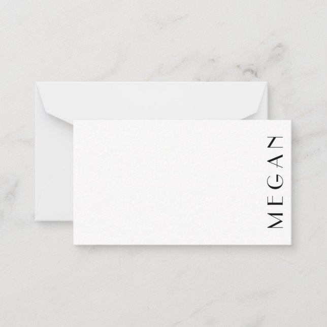 Carte De Correspondance Nom personnel Black White Minimal moderne (Devant)