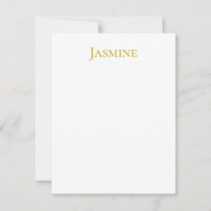 Carte De Correspondance Nom professionnel minimaliste de couleur or