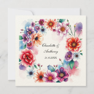 Carte De Correspondance Noms floraux créatifs mariages de couple et date