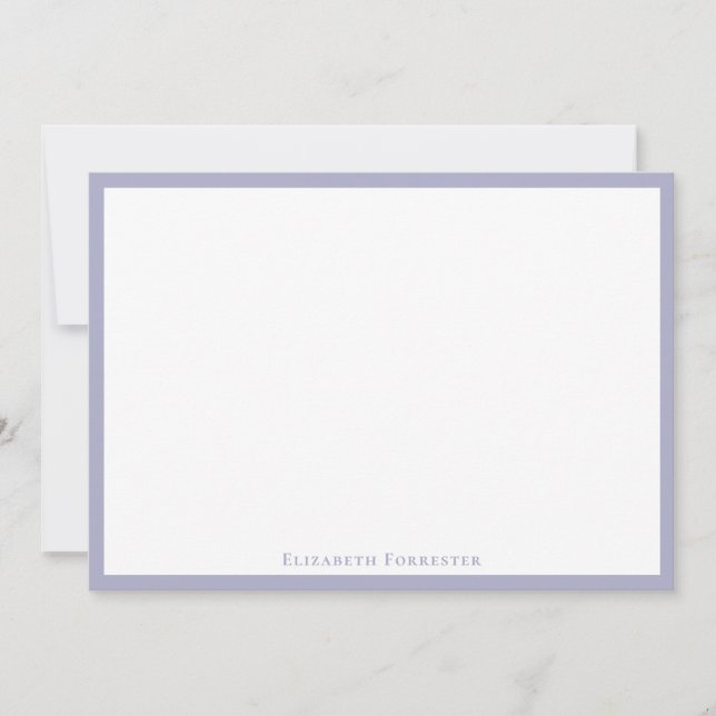 Carte De Correspondance Note de bordure minimaliste simple gris argent (Devant)