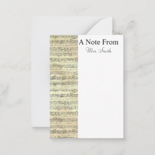Carte De Correspondance Note Du Musicien De Notes De Partitions Vintages