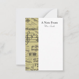 Carte De Correspondance Note Du Musicien De Notes De Partitions Vintages