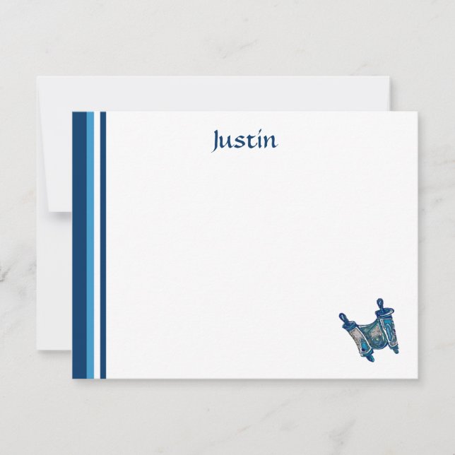 Carte De Correspondance Note Plat Merci Torah classique (Devant)