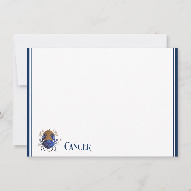Carte De Correspondance Note Plate Cartes-Zodiac Cancer (Devant)