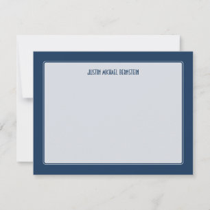 Carte De Correspondance Note simple Cobalt
