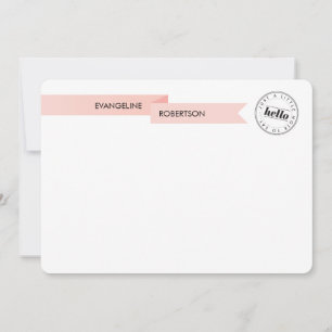 Carte De Correspondance Note sur le ruban rose