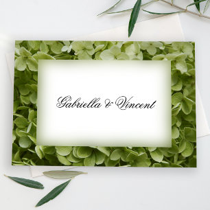 Carte De Correspondance Notes plates pour le Mariage de fleurs d'Hydrangea