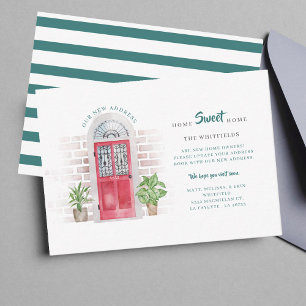 Carte De Correspondance Nous avons déplacé une nouvelle adresse aquarelle 
