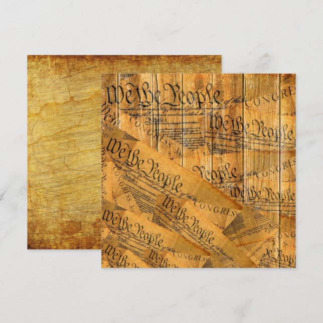 Carte De Correspondance Nous Le Peuple Constitution Américaine (Devant / Derrière)