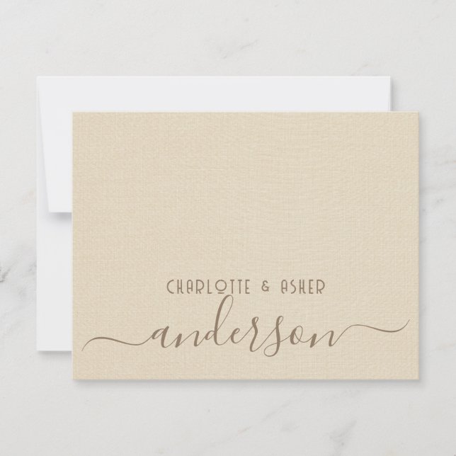 Carte De Correspondance Nouveau Mariage Couple Monogramme (Devant)
