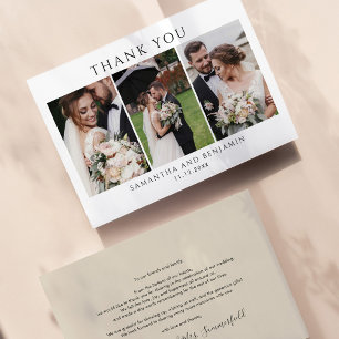 Carte De Correspondance Nouvelles mariées Mariage Photo Collage Merci