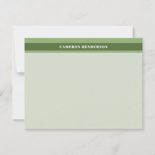 Carte De Correspondance Olive Green Stripes Ajouter Votre Nom