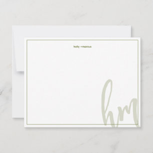 Carte De Correspondance Olivier Grandes Initiales Monogramme Couple Mariag