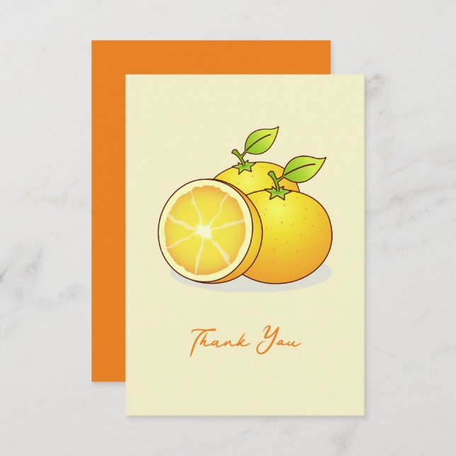 Carte De Correspondance Oranges, fruits mignons (Devant / Derrière)
