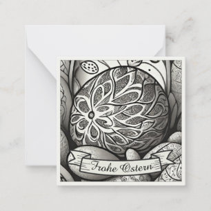 Carte De Correspondance Ostermonochrome Cartoon mit Ostéréier 97330