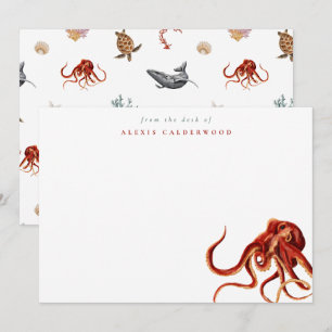 Carte De Correspondance Otopus aquarelle moderne Personnalisé