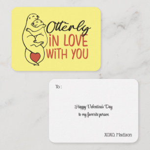 Carte De Correspondance Otterly in Love Funny Pun mignon Saint Valentin