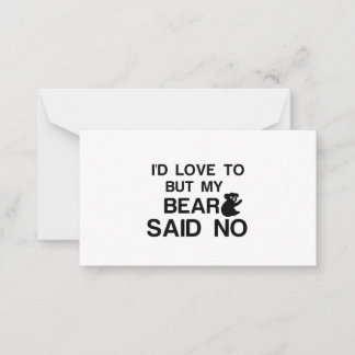 CARTE DE CORRESPONDANCE OURS DIT NON