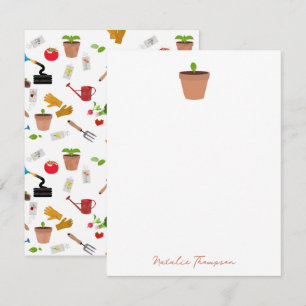 Carte De Correspondance Outils de jardinage Plante jardinier Motif
