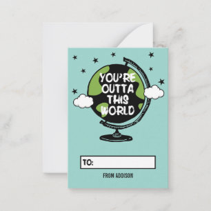 Carte De Correspondance Outta This World Classroom Valentine Card 100pk