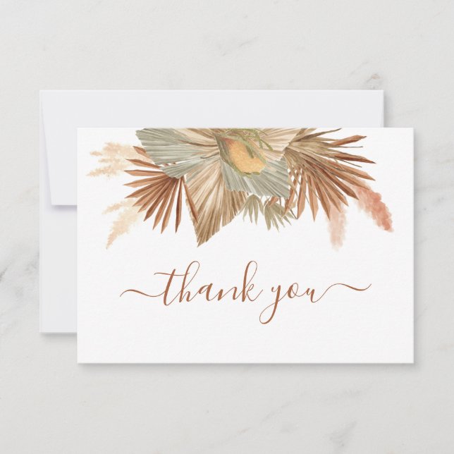 Carte De Correspondance Pampas Palmiers séchés Grass merci (Devant)