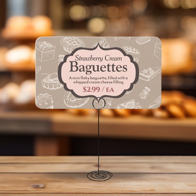 Carte De Correspondance Panneau d'affichage de boulangerie avec descriptio (Créateur téléchargé)