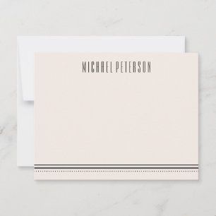 Carte De Correspondance Papeterie classique pour hommes Hexagon - Charbon