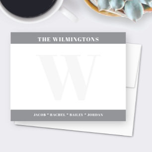 Carte De Correspondance Papeterie de la famille moderne initiale de la der