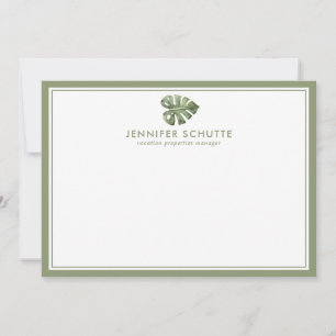 Carte De Correspondance Papeterie de l'agent immobilier personnalisé Palm 