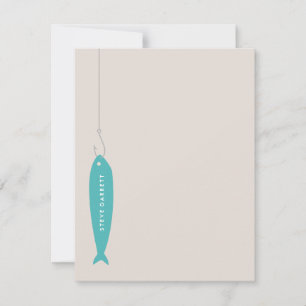 Carte De Correspondance Papeterie de pêche - Turquoise