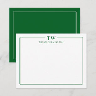 Carte De Correspondance Papeterie de station moderne à deux initiales avec