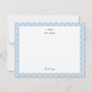 Carte De Correspondance Papeterie Élégant Cœur & Rayure Bleue