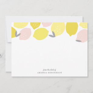 Carte De Correspondance Papeterie en citronnelle rose