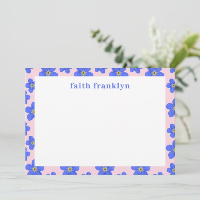 Carte De Correspondance Papeterie florale aquarelle personnalisée Prépa (Debout devant)