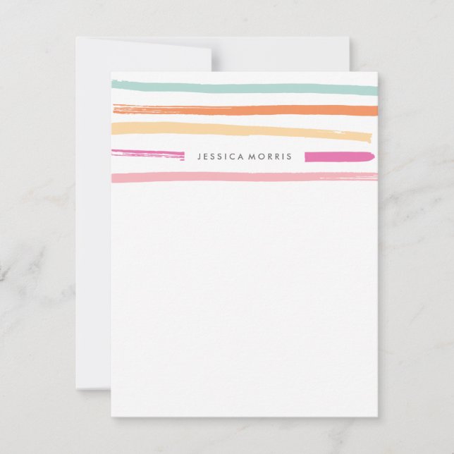 Carte De Correspondance Papeterie Fruit Stripes - Mandarine (Devant)