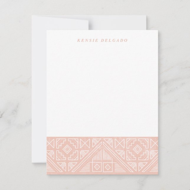 Carte De Correspondance Papeterie géométrique étampée - Apricot (Devant)
