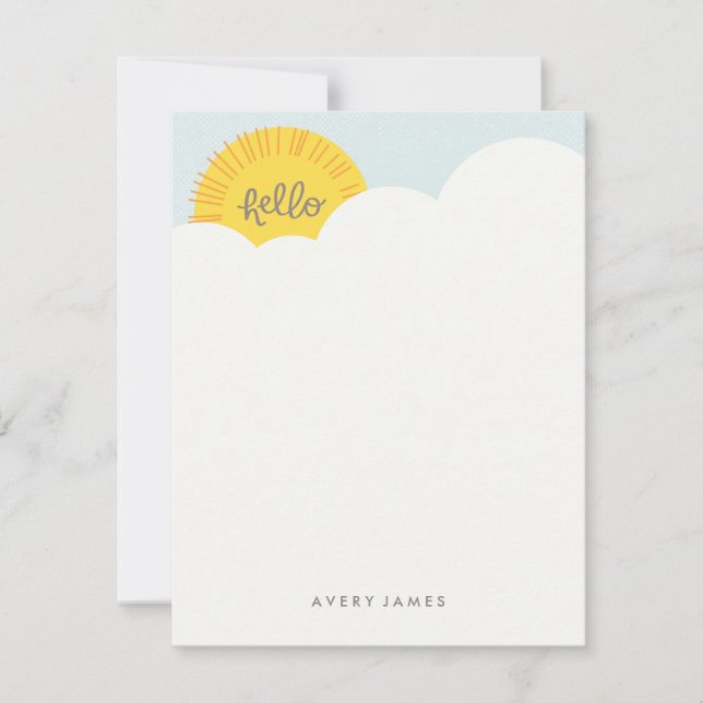 Carte De Correspondance Papeterie Hello Sunshine - Charbon (Devant)