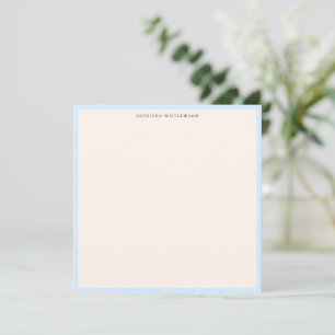 Carte De Correspondance Papeterie jolie avec nom de bordure bleu doux mini