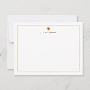 Carte De Correspondance Papeterie personnalisée avec bordure jaune tournes