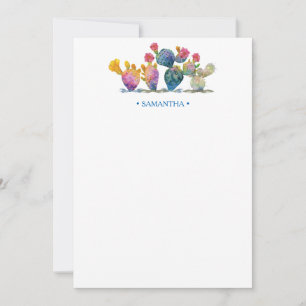 Carte De Correspondance Papeterie personnalisée Cactus aquarelle