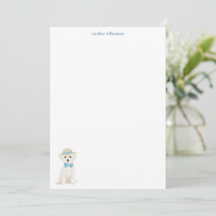 Carte De Correspondance Papeterie personnalisée Chien Bichon Maltais