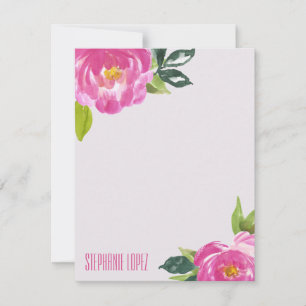 Carte De Correspondance Papeterie personnalisée Mod Pink Peonies