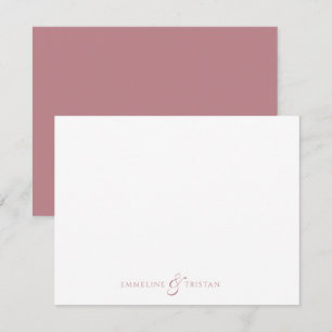 Carte De Correspondance Papeterie personnalisée pour couples Rose Poussiér