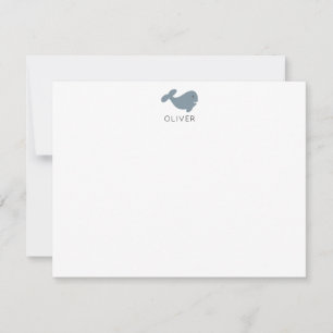 Carte De Correspondance Papeterie personnalisée pour enfants Baleine grise